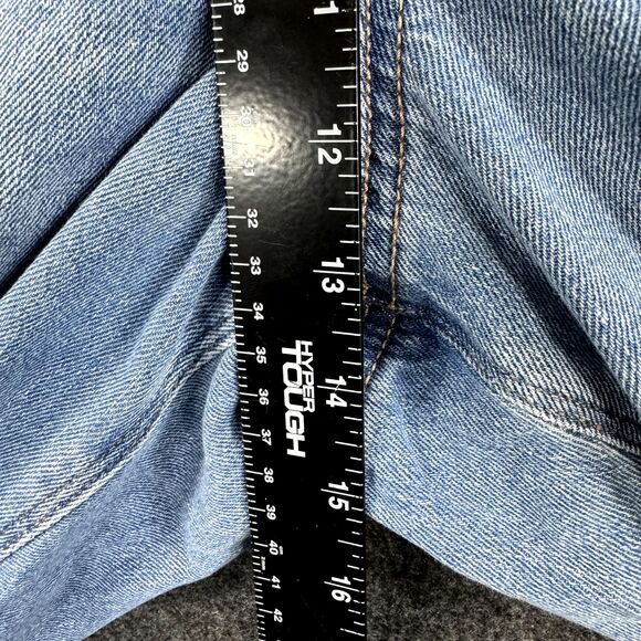 American Eagle Mom Jeans Women's 18 34W Blue Light Distressed Super High Rise - Picture 4 of 13